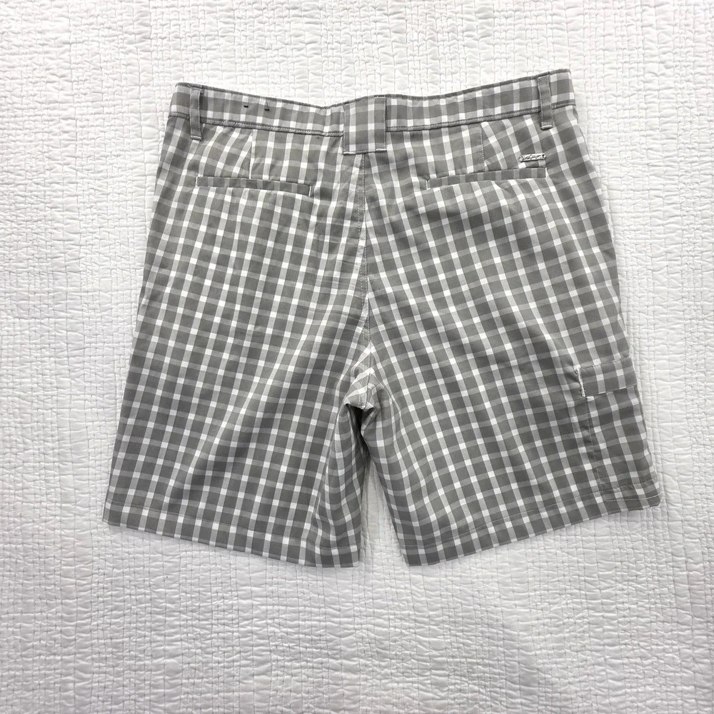 Greg Norman Golf Shorts Men's 34 Grey Checkered Slim Fit 9